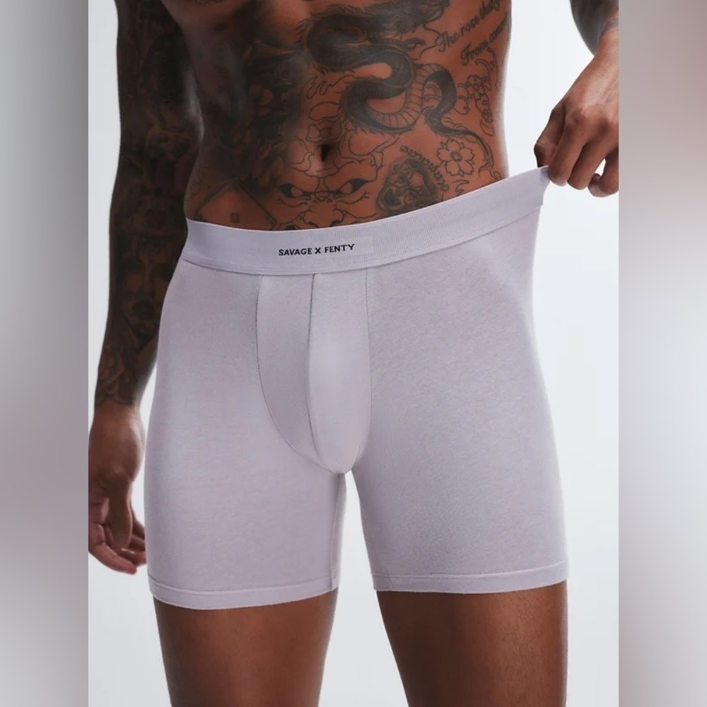 NWT Savage X Fenty Boxer Briefs Still Grey S I58